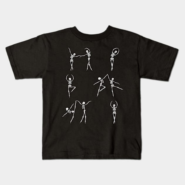 Halloween Skeleton Dance Kids T-Shirt by Double E Design